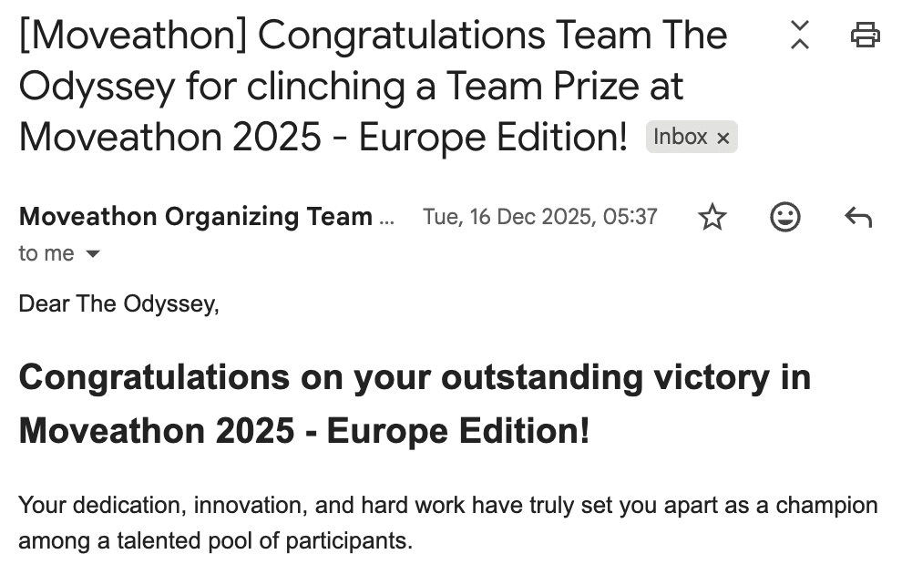 IOTA Moveathon Europe 2025 Winner